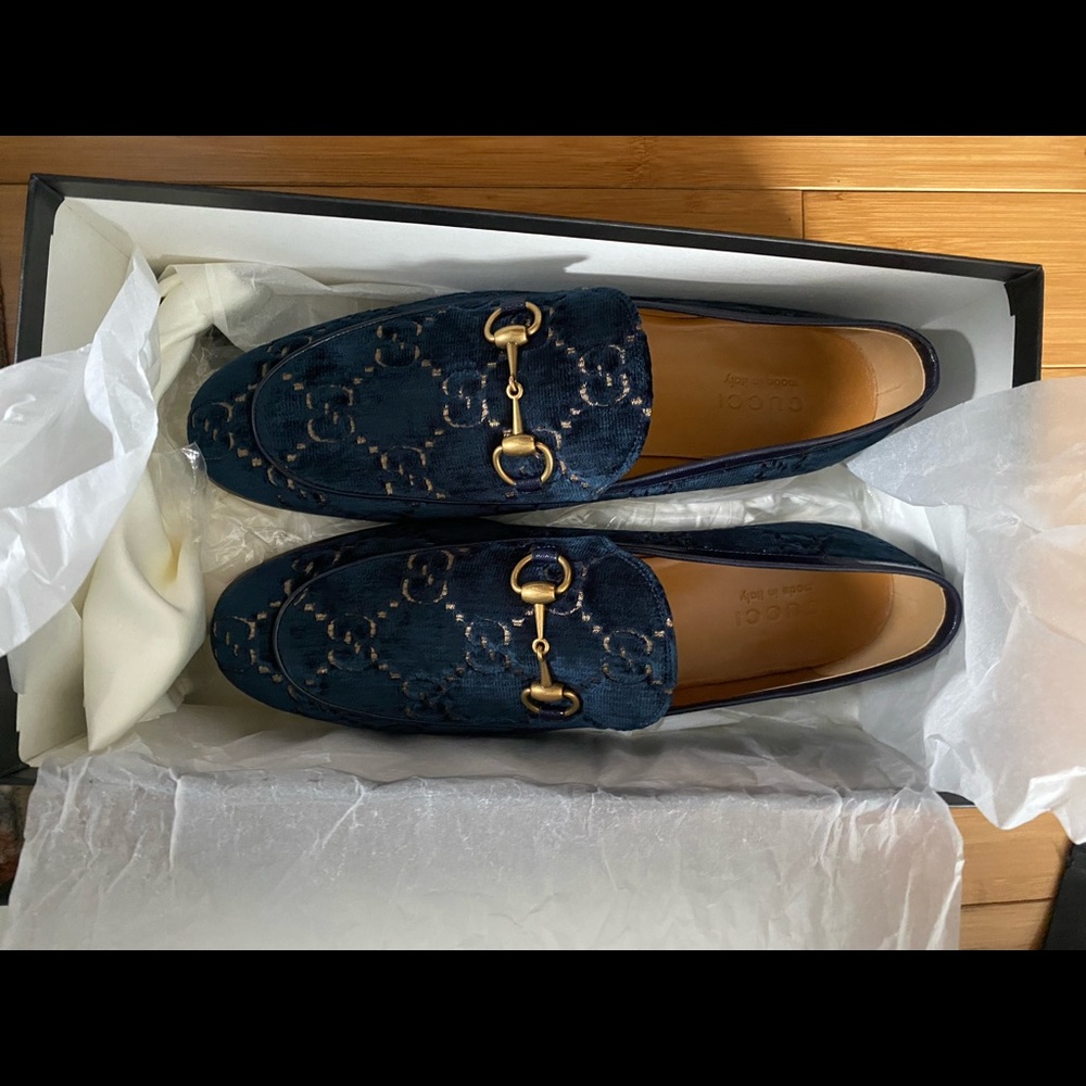 Gucci jordaan gg velvet loafer mens